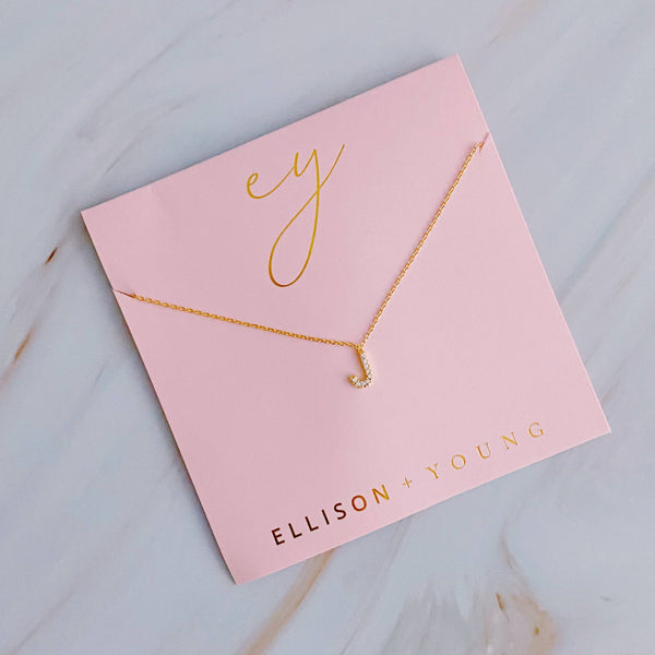 UNDERSTATED BEAUTY INITIAL NECKLACE IN GOLD-NECKLACE-MODE-Couture-Boutique-Womens-Clothing
