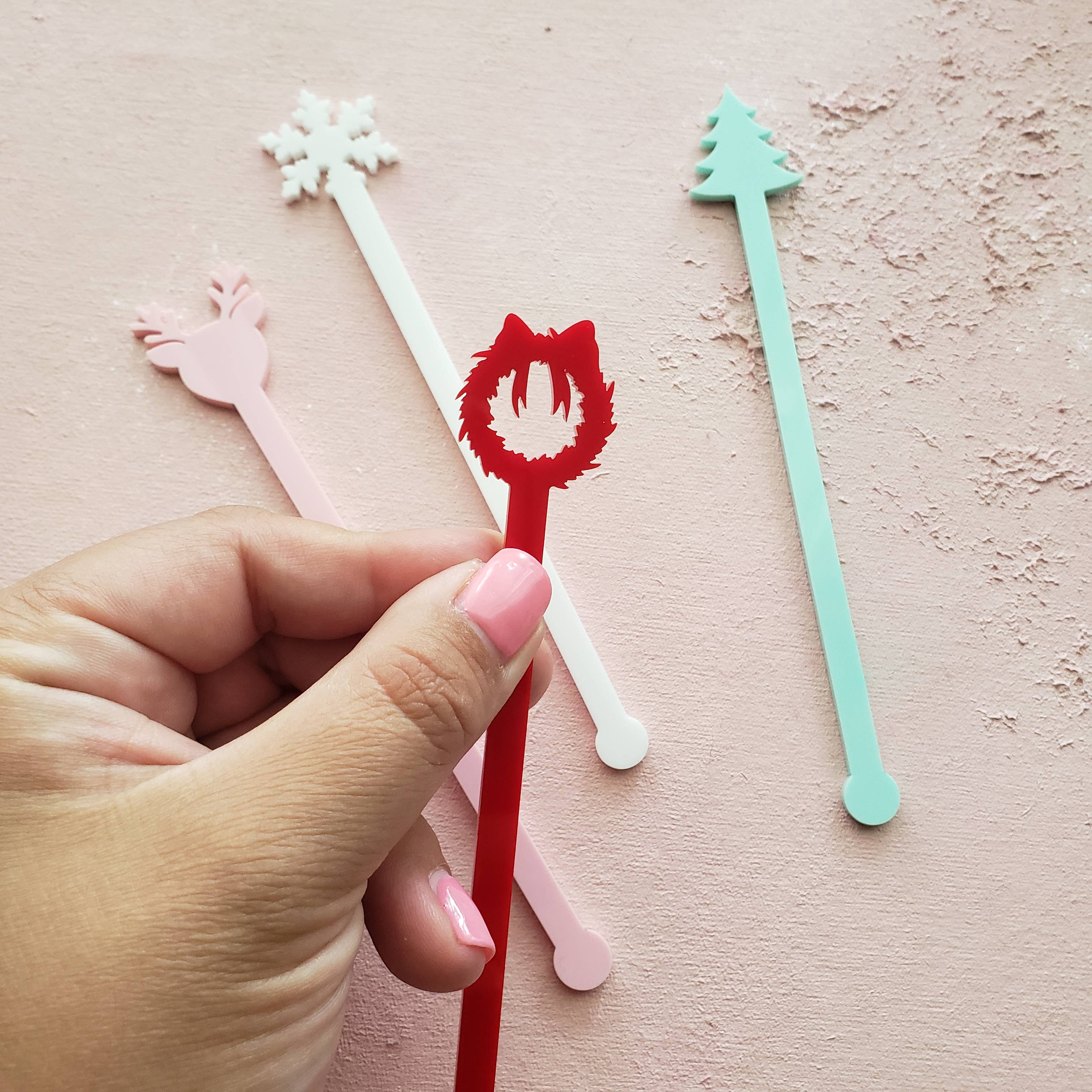 ACRYLIC CHRISTMAS STIR STICKS ASSORTED-BARWARE-MODE-Couture-Boutique-Womens-Clothing