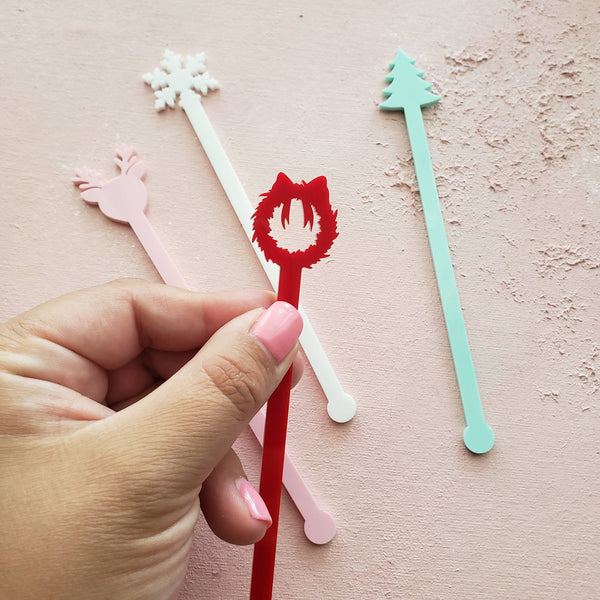 ACRYLIC CHRISTMAS STIR STICKS ASSORTED-BARWARE-MODE-Couture-Boutique-Womens-Clothing