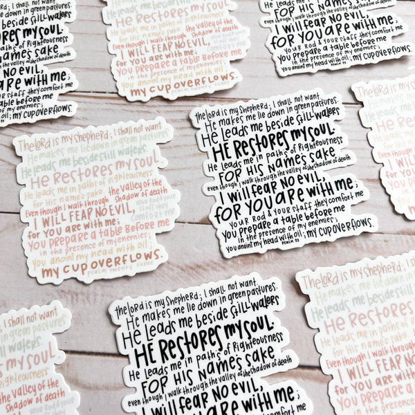 Sticker | Psalm 23 | Religious stickers: Various pastels-MODE-Couture-Boutique-Womens-Clothing