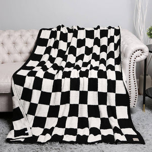 50 X 60" CHECKERBOARD PATTERN THROW BLANKET-Blanket-MODE-Couture-Boutique-Womens-Clothing