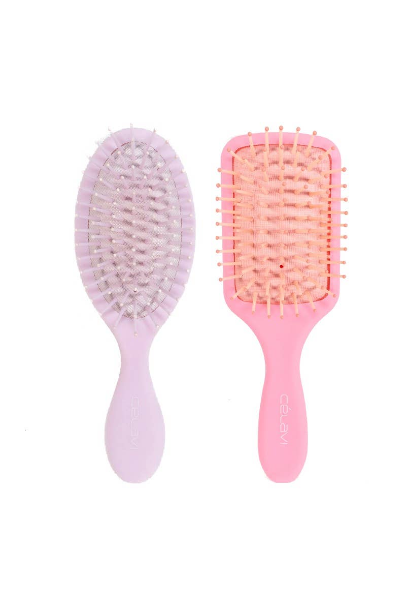 CELAVI MATTE PASTEL PADDLE HAIR BRUSH DUO SET-hair brush-MODE-Couture-Boutique-Womens-Clothing