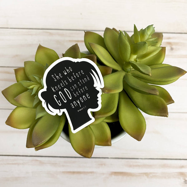She Who Kneels Before God Sticker: Large-MODE-Couture-Boutique-Womens-Clothing