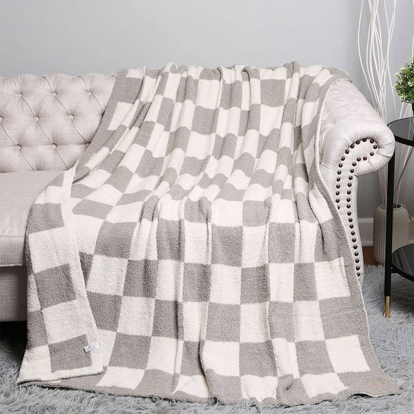 50 X 60" CHECKERBOARD PATTERN THROW BLANKET-Blanket-MODE-Couture-Boutique-Womens-Clothing