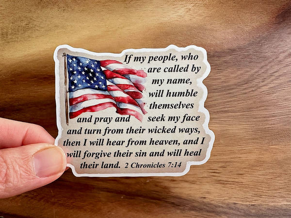 I Will Heal Their Land | America | Vinyl Christian Sticker-MODE-Couture-Boutique-Womens-Clothing