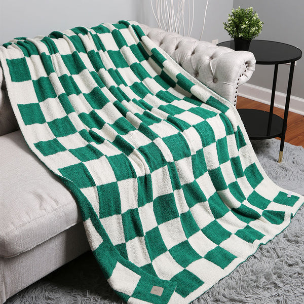 50 X 60" CHECKERBOARD PATTERN THROW BLANKET-Blanket-MODE-Couture-Boutique-Womens-Clothing
