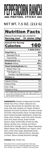 POP DADDY PEPPERCORN RANCH SEASONED PRETZELS 7.5 OZ-pretzels-MODE-Couture-Boutique-Womens-Clothing
