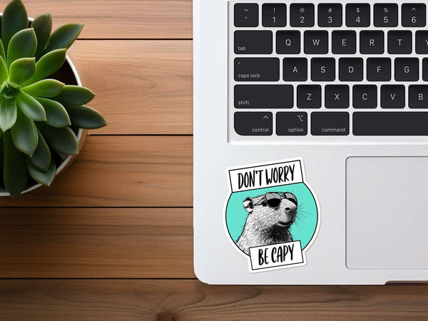 Don't Worry, Be Capy | Funny Sticker | Cabybara | Vinyl-MODE-Couture-Boutique-Womens-Clothing