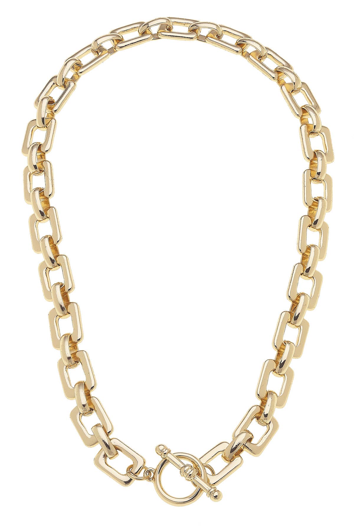 Conrad Chain Link Toggle Necklace in Shiny Gold-MODE-Couture-Boutique-Womens-Clothing