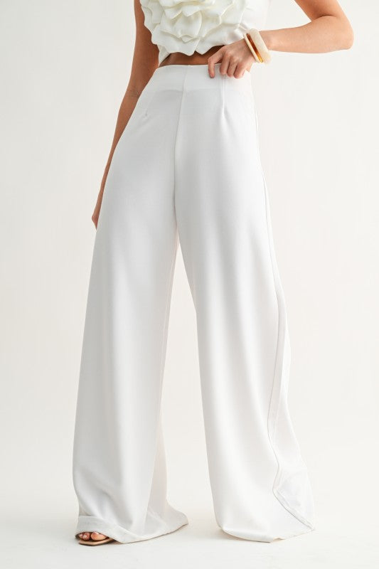 SEASIDE DRIFT PALAZZO PANTS IN WHITE-Palazzo Pants-MODE-Couture-Boutique-Womens-Clothing