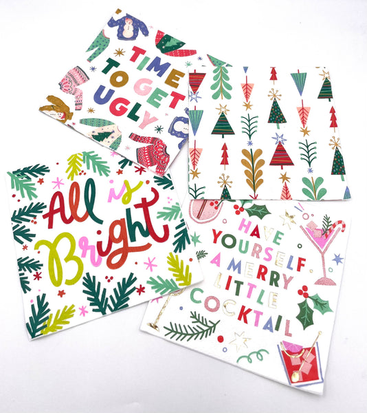 Christmas Napkins | Merry Little Cocktail - Foil - 20ct-MODE-Couture-Boutique-Womens-Clothing