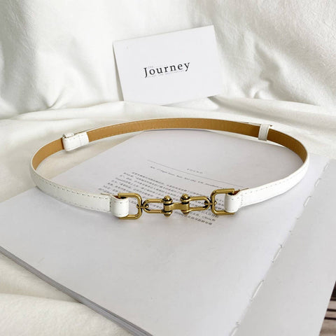 WAIST-HUGGING VINTAGE MATTE THIN BELT_CWABE0647: White / (OS) 2-MODE-Couture-Boutique-Womens-Clothing