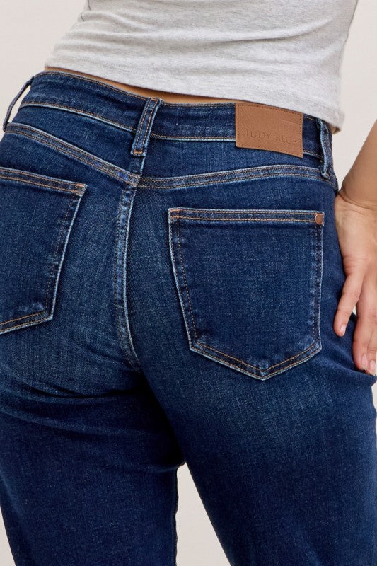 CHARLOTTE HIGH RISE FLARE MODERN JEANS IN DARK INDIGO
