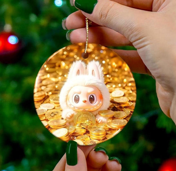 Gold Labubu Christmas Ornament, Labubu Xmas Tree Hanging-MODE-Couture-Boutique-Womens-Clothing