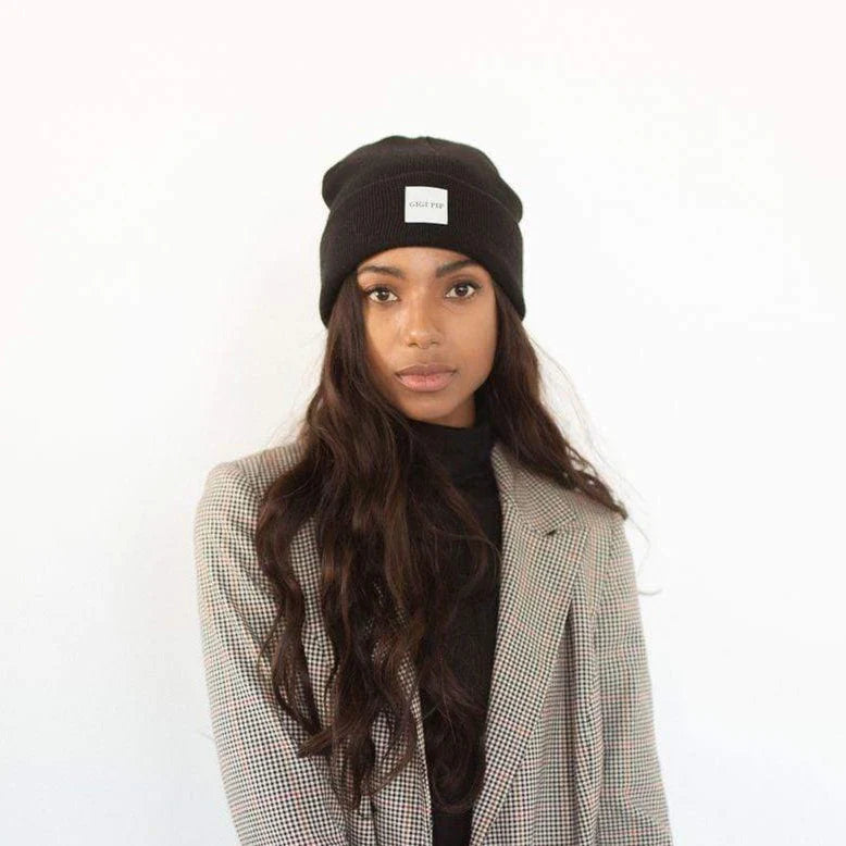 GIGI PIP PIP BEANIE IN BLACK-MODE-Couture-Boutique-Womens-Clothing