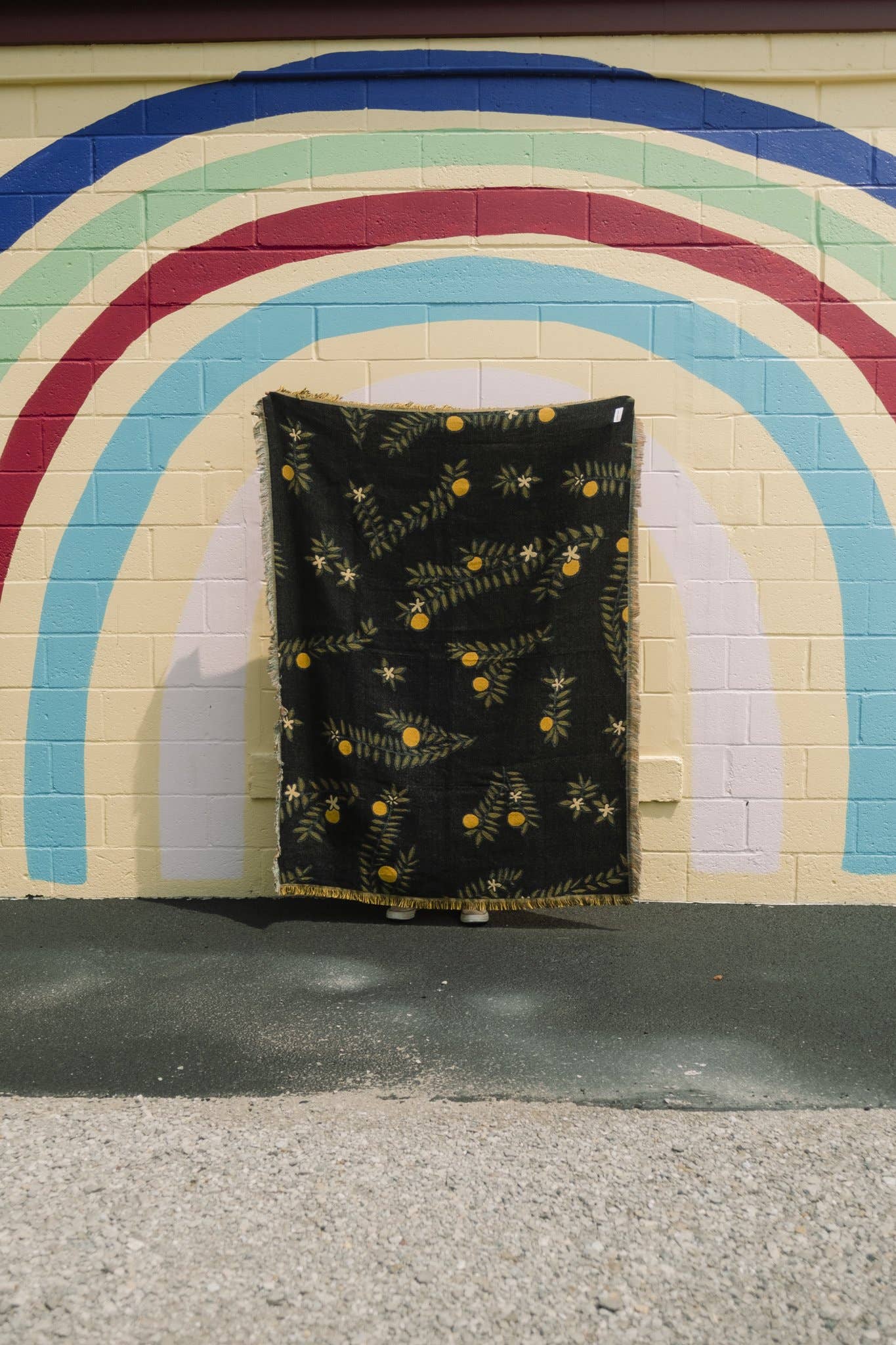 ORANGE BLOSSOM FESTIVAL BLANKET IN BLACK-free gift with purchase - BF2024-MODE-Couture-Boutique-Womens-Clothing