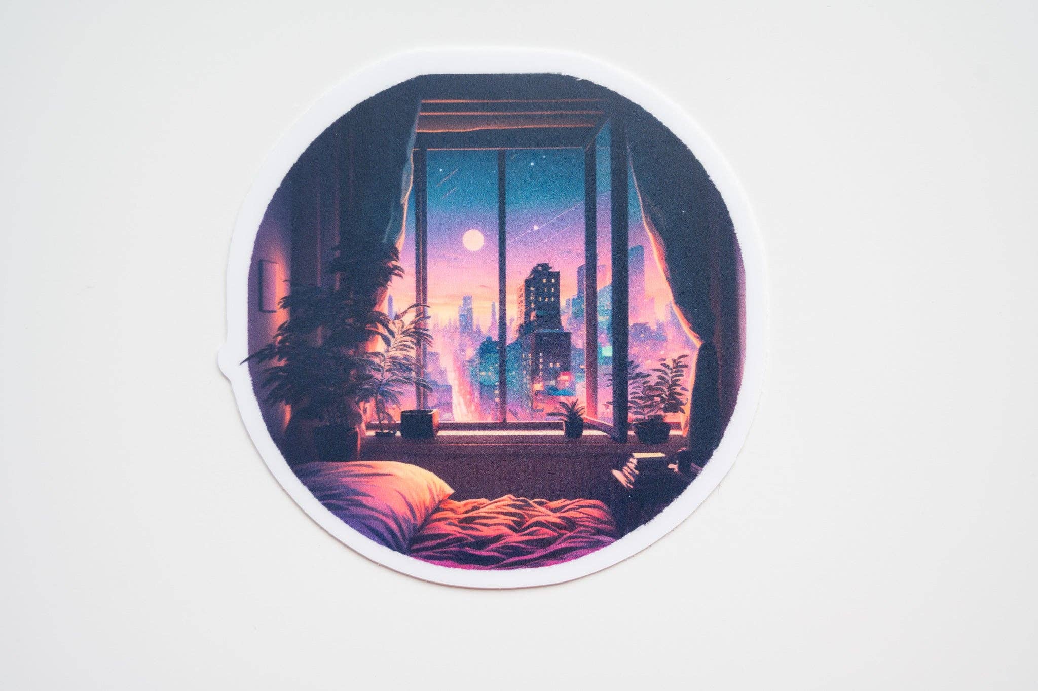 Sunset Neon City Vinyl Sticker-MODE-Couture-Boutique-Womens-Clothing