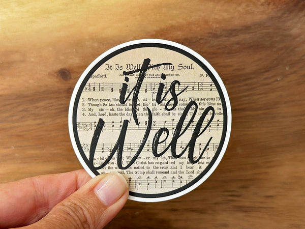 It Is Well With My Soul (Nostalgic) | Christian Hymn Sticker-MODE-Couture-Boutique-Womens-Clothing