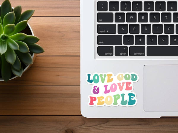 Love God, Love People | Colorful Christian Scripture Sticker-MODE-Couture-Boutique-Womens-Clothing