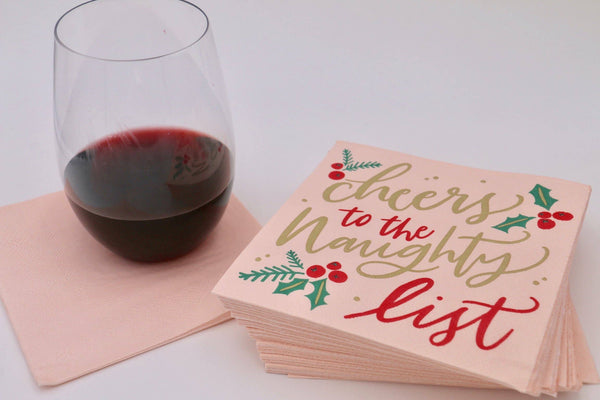 Funny Christmas Napkins | Cheers to the Naughty List - 20ct: Default Title-MODE-Couture-Boutique-Womens-Clothing