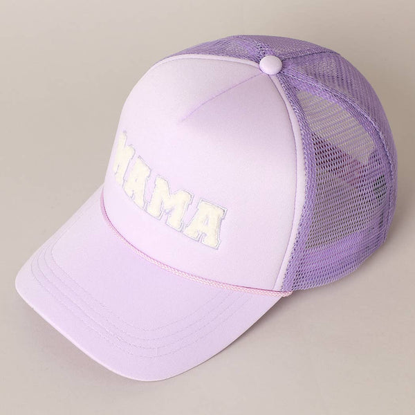 Pink MAMA Chenille Patched Trucker Cap-MODE-Couture-Boutique-Womens-Clothing