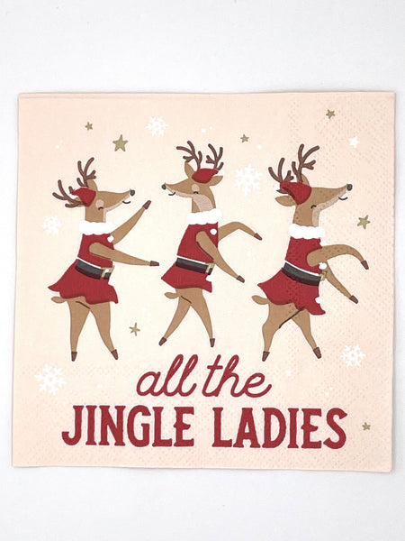 Funny Christmas Cocktail Napkins | Jingle Ladies - 20ct: Default Title-MODE-Couture-Boutique-Womens-Clothing