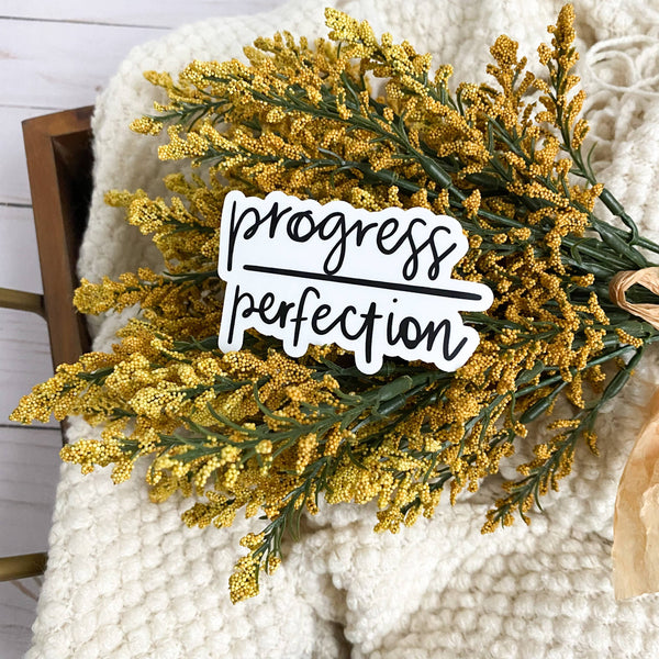 Progress over perfection | Waterproof stickers & decals-MODE-Couture-Boutique-Womens-Clothing