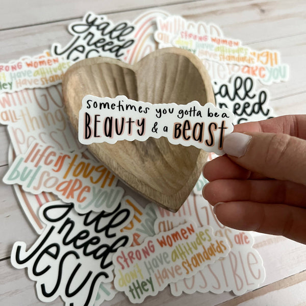 Beauty & Beast Sticker-MODE-Couture-Boutique-Womens-Clothing
