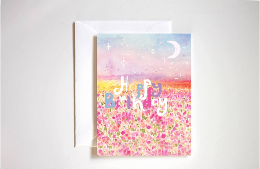 Happy birthday flower field card-MODE-Couture-Boutique-Womens-Clothing