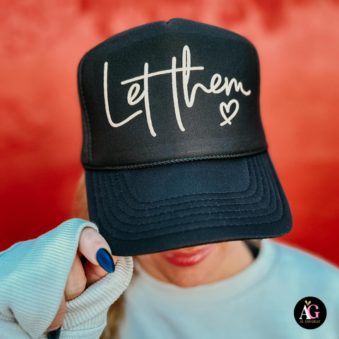 LET THEM TRUCKER HAT IN BLACK-hat-MODE-Couture-Boutique-Womens-Clothing
