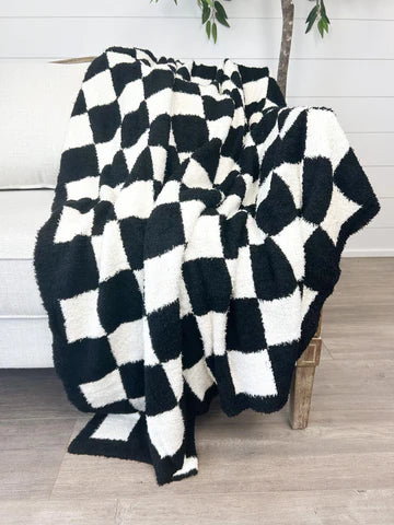 CHECKERED PLUSH BLANKET (MULTI COLORS)-Blanket-MODE-Couture-Boutique-Womens-Clothing