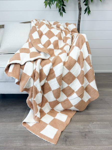 CHECKERED PLUSH BLANKET (MULTI COLORS)-Blanket-MODE-Couture-Boutique-Womens-Clothing