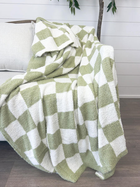 CHECKERED PLUSH BLANKET (MULTI COLORS)-Blanket-MODE-Couture-Boutique-Womens-Clothing