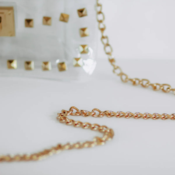 CLEAR STUDDED STADIUM BAG-MODE-Couture-Boutique-Womens-Clothing
