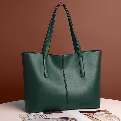 RETRO SHOULDER TOTE BAG IN HUNTER GREEN-BAG-MODE-Couture-Boutique-Womens-Clothing