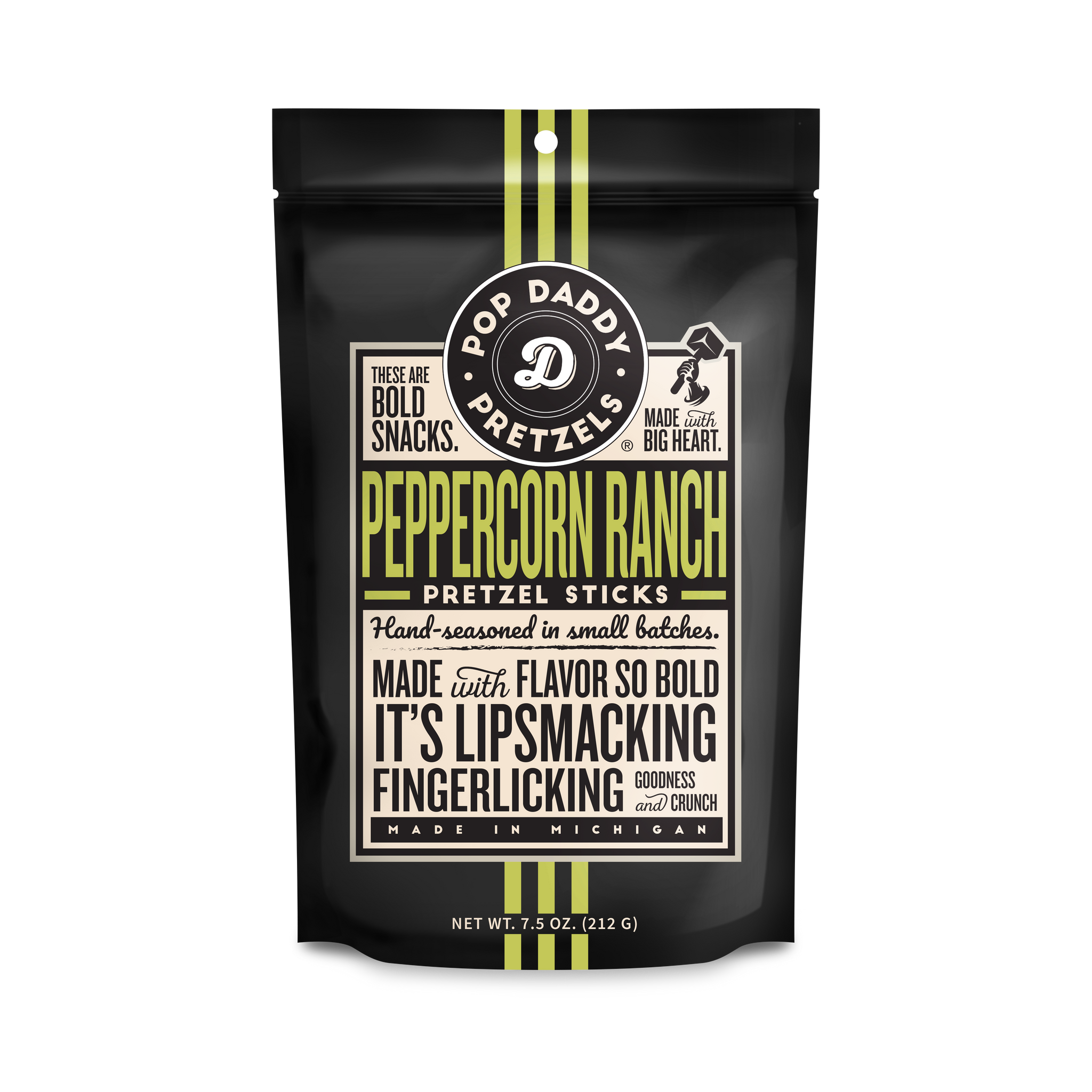POP DADDY PEPPERCORN RANCH SEASONED PRETZELS 7.5 OZ-pretzels-MODE-Couture-Boutique-Womens-Clothing
