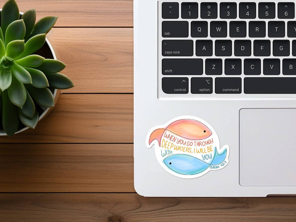 When You Pass Through The Waters | Isaiah 43:2 Sticker-MODE-Couture-Boutique-Womens-Clothing