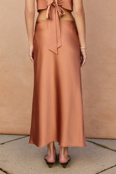 MOSCATO SPRITZ MAXI SKIRT IN BRONZED CLAY-SKIRTS-MODE-Couture-Boutique-Womens-Clothing