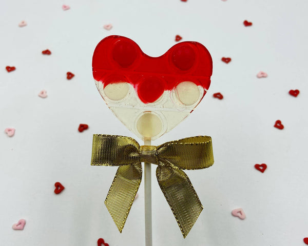Valentine's Day Fidget Popper Heart Lollipop: Red/Pink:Passionfruit-MODE-Couture-Boutique-Womens-Clothing
