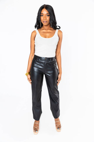 GET UP VEGAN LEATHER PANT IN BLACK-Pants-MODE-Couture-Boutique-Womens-Clothing