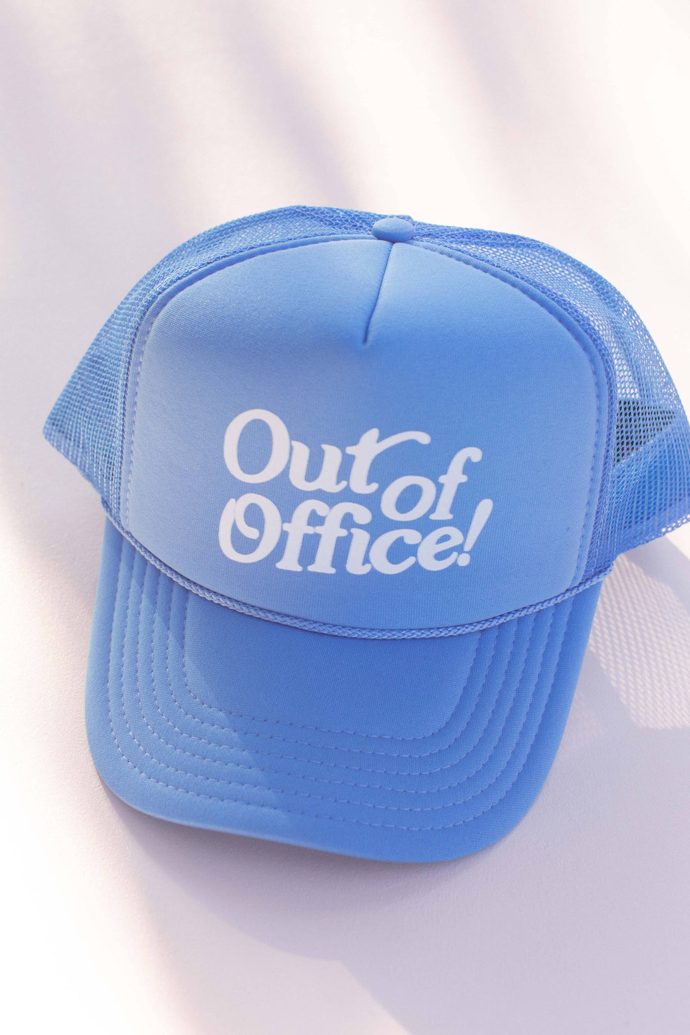 Out of Office Trucker Hat Cap: College Blue-MODE-Couture-Boutique-Womens-Clothing
