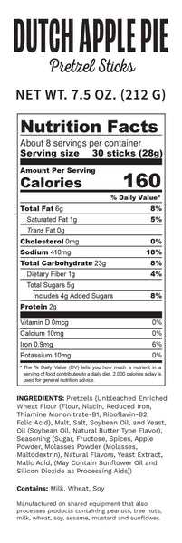 POP DADDY DUTCH APPLE PIE SEASONED PRETZELS 7.5 OZ-pretzels-MODE-Couture-Boutique-Womens-Clothing