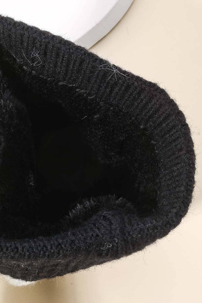 CHECKERED PATTERN POM BEANIE (MULTI)-hat-MODE-Couture-Boutique-Womens-Clothing