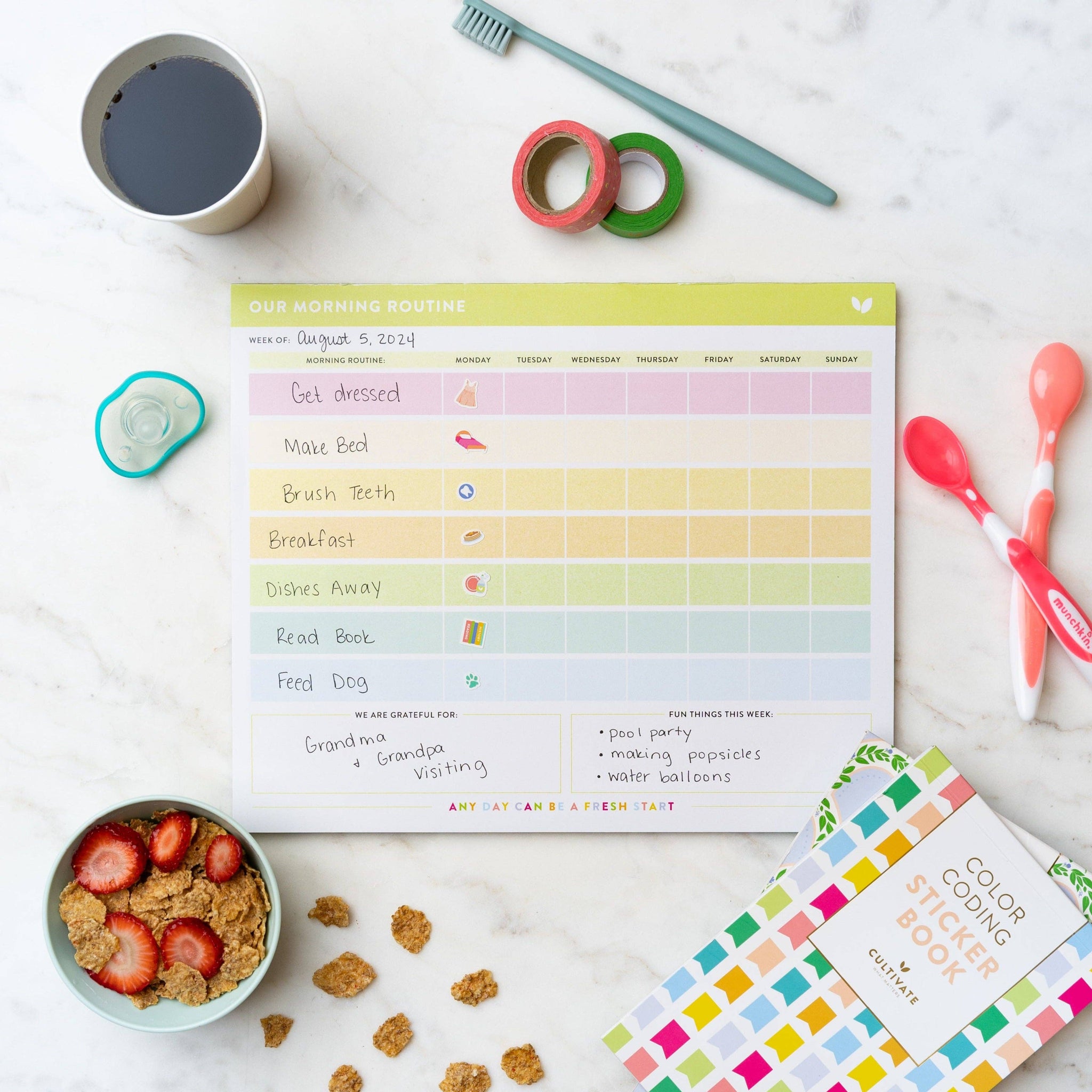 OUR FAMILY MORNING ROUTINE NOTEPAD-Planner-MODE-Couture-Boutique-Womens-Clothing