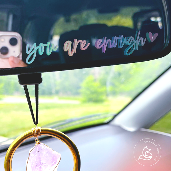 You Are Enough Mirror Decal Positive Affirmation: White-Sticker/Decal-MODE-Couture-Boutique-Womens-Clothing