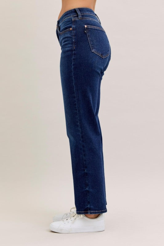 CHARLOTTE HIGH RISE FLARE MODERN JEANS IN DARK INDIGO