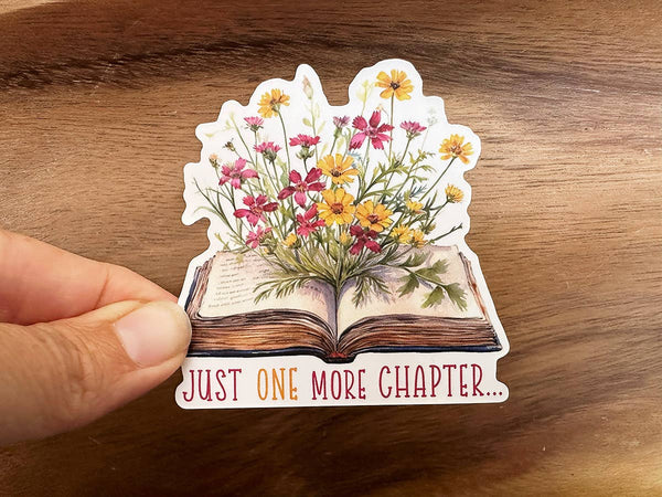Just One More Chapter | Book With Flowers | Cute Sticker-MODE-Couture-Boutique-Womens-Clothing