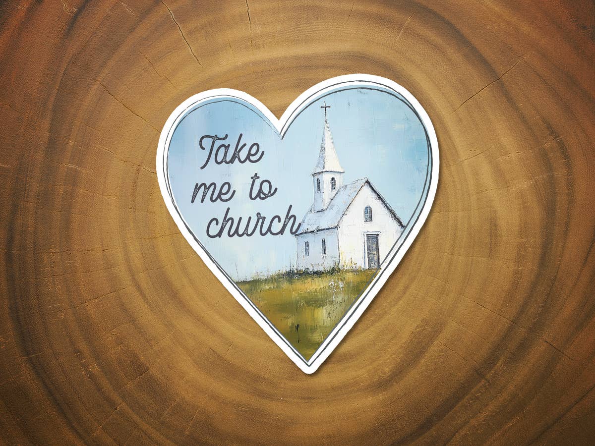 Take Me to Church | Vinyl Christian Sticker | Heart Painting-MODE-Couture-Boutique-Womens-Clothing