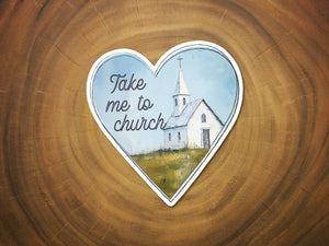 Take Me to Church | Vinyl Christian Sticker | Heart Painting-MODE-Couture-Boutique-Womens-Clothing