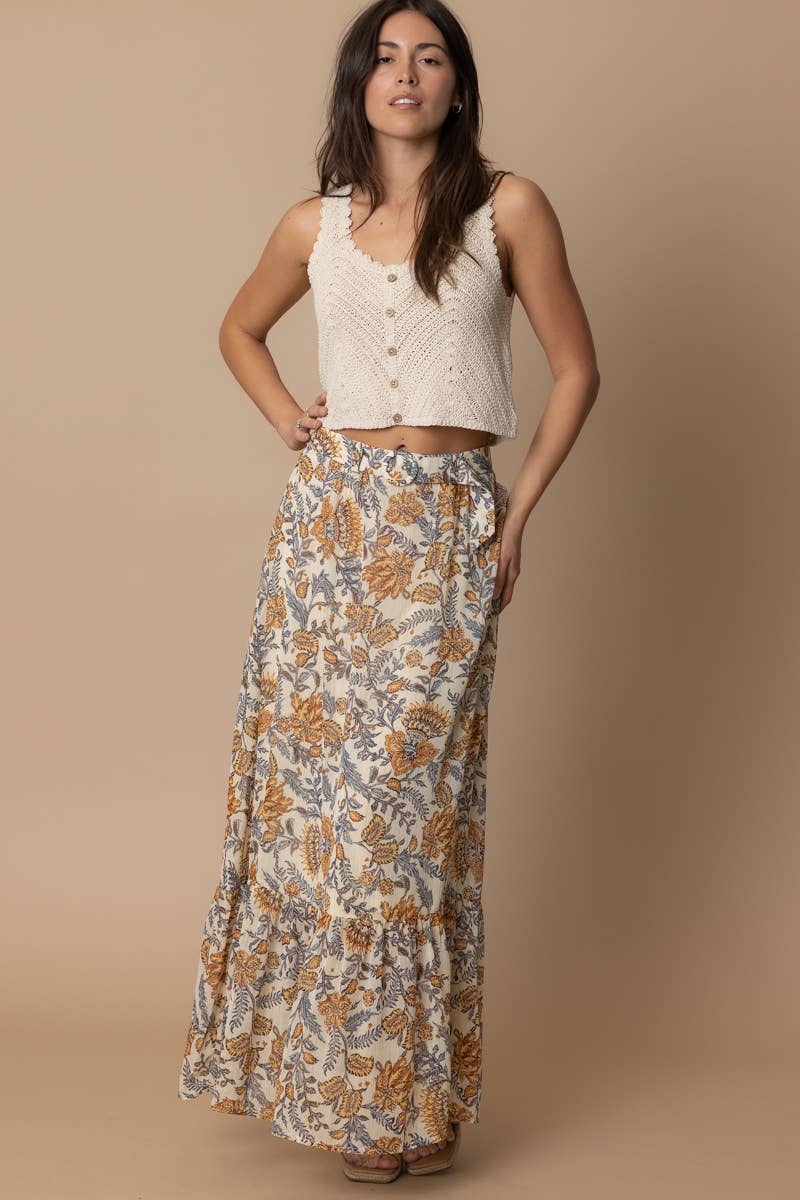 MEADOW BLOOM SKIRT IN CREAM MULTICOLOR-SKIRTS-MODE-Couture-Boutique-Womens-Clothing